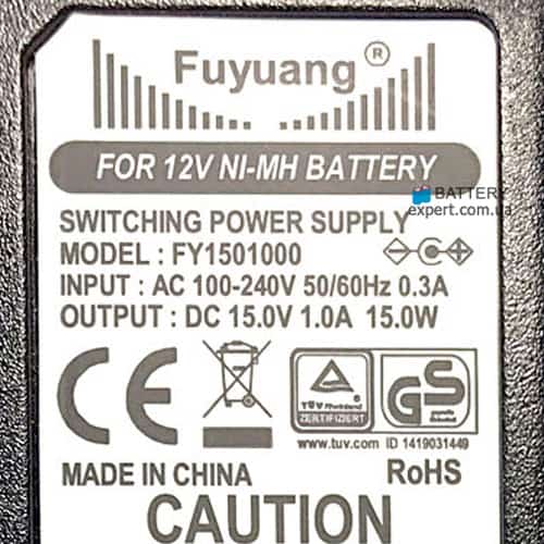 Fuyung FY150100012V (10эл.), 1000mA