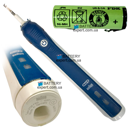 Аккумулятор для зубной щетки Braun 1.2V1800mAh, Ni-MH