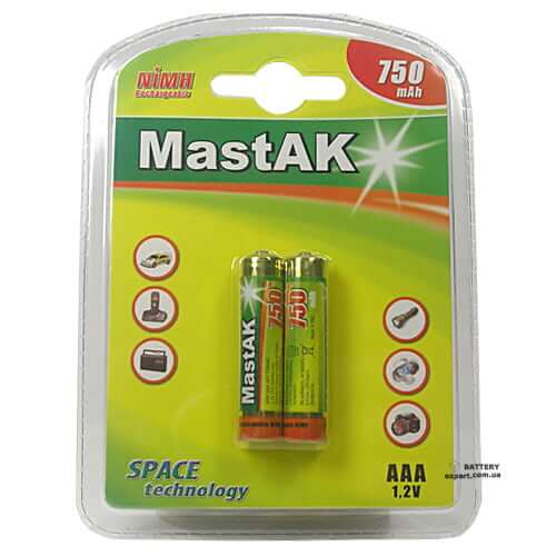 MastAK750mAh, 1.2V, Ni-MH