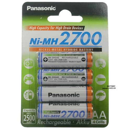Panasonic2700mAh, 1.2V, Ni-MH