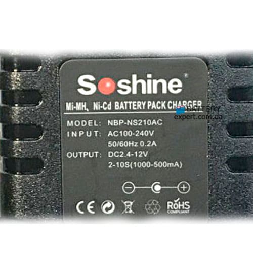 Soshine NBP-NS210ACОт 2 до 10 аккумуляторов (2.4V - 12V)